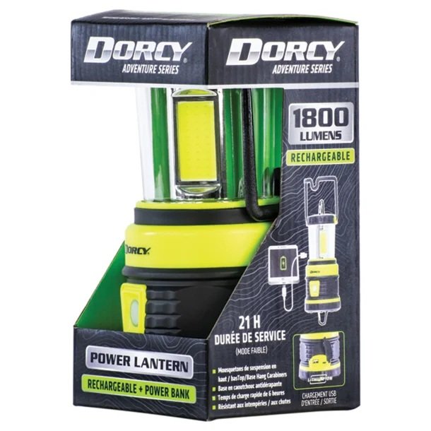 1800 Lumen Rechargeable LED Lantern & Power Bank – USB Charging Emergency Camping Light, Impact & Water Resistant