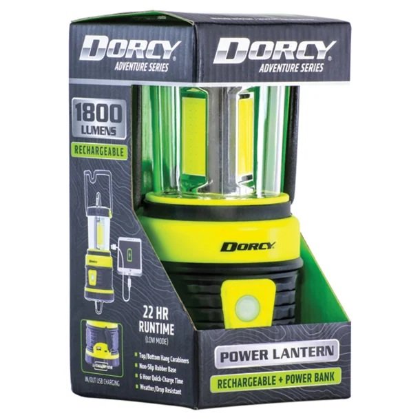 1800 Lumen Rechargeable LED Lantern & Power Bank – USB Charging Emergency Camping Light, Impact & Water Resistant