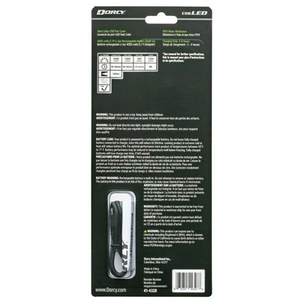 Dorcy 41-4328 3,400-Lumen USB Rechargeable LED Flashlight with Power Bank – Flood & Spot Beam Modes