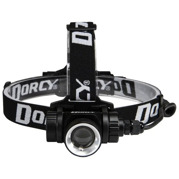 Dorcy 41-2121 Pro 1,000-Lumen Rechargeable LED Headlamp – Water-Resistant Aluminum Headlamp with Twist Focus
