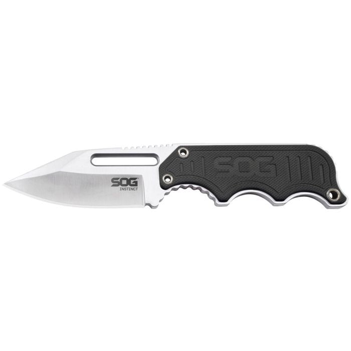 SOG Instinct Fixed Blade Neck Knife – 2.3" 5Cr15MoV Stainless Steel Clip Point Blade with G10 Handle & Hard Molded Sheath