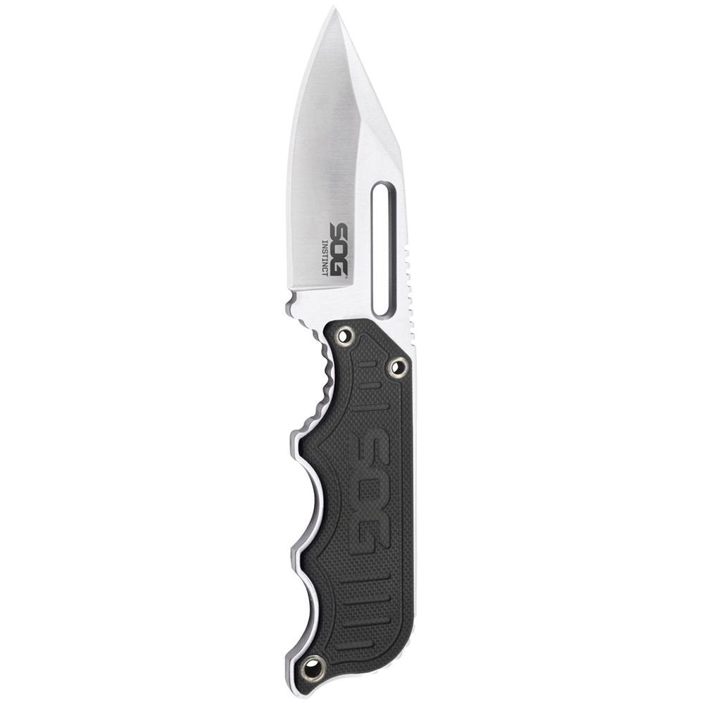 SOG Instinct Fixed Blade Neck Knife – 2.3" 5Cr15MoV Stainless Steel Clip Point Blade with G10 Handle & Hard Molded Sheath