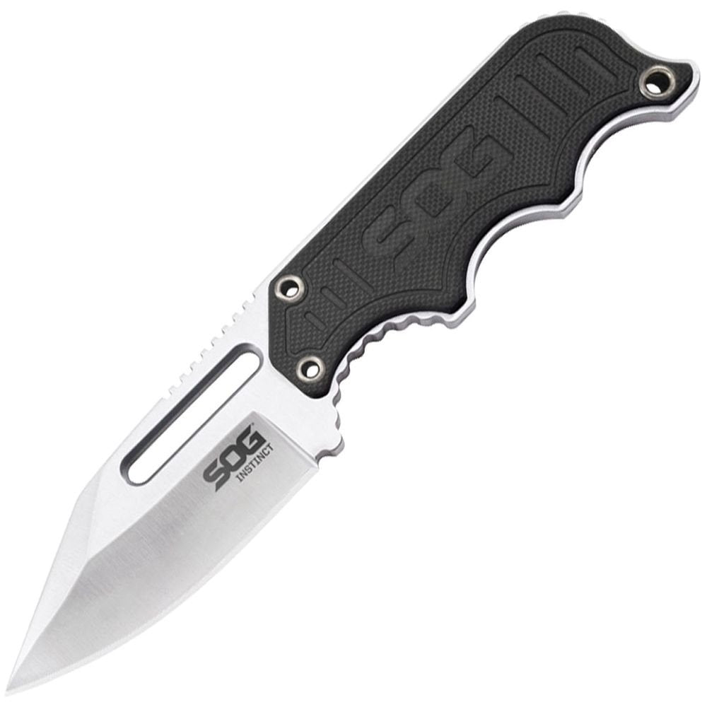 SOG Instinct Fixed Blade Neck Knife – 2.3" 5Cr15MoV Stainless Steel Clip Point Blade with G10 Handle & Hard Molded Sheath