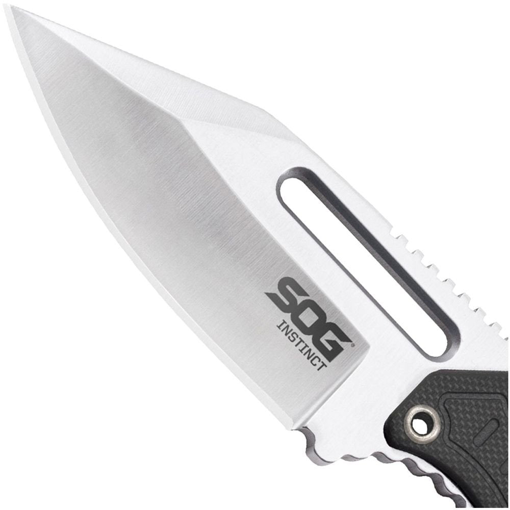 SOG Instinct Fixed Blade Neck Knife – 2.3" 5Cr15MoV Stainless Steel Clip Point Blade with G10 Handle & Hard Molded Sheath