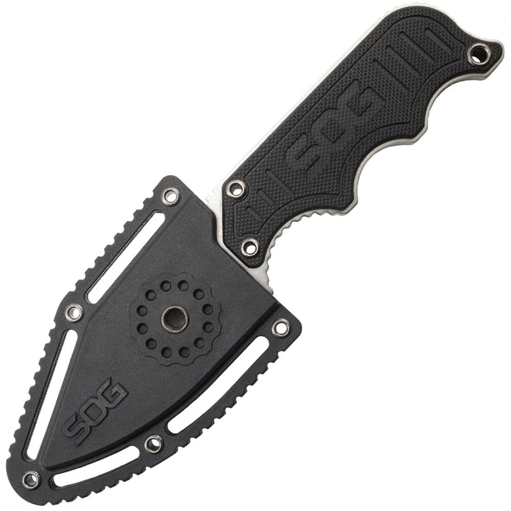 SOG Instinct Fixed Blade Neck Knife – 2.3" 5Cr15MoV Stainless Steel Clip Point Blade with G10 Handle & Hard Molded Sheath