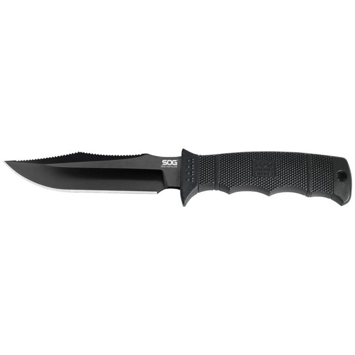 SOG Seal Pup Fixed Blade Knife M37N-CP – 4.75" AUS-8 Stainless Steel Partially Serrated Blade with MOLLE Nylon Sheath