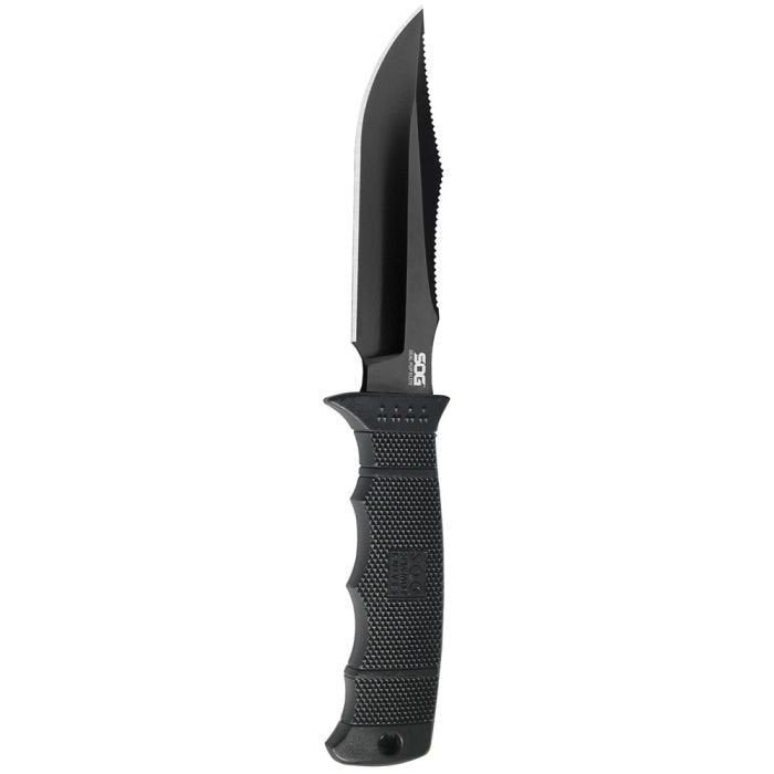 SOG Seal Pup Fixed Blade Knife M37N-CP – 4.75" AUS-8 Stainless Steel Partially Serrated Blade with MOLLE Nylon Sheath