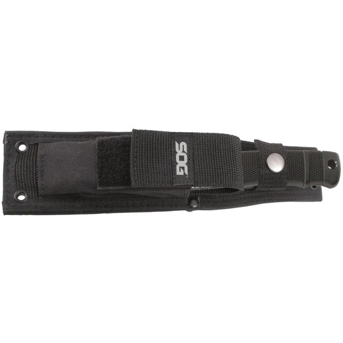 SOG Seal Pup Fixed Blade Knife M37N-CP – 4.75" AUS-8 Stainless Steel Partially Serrated Blade with MOLLE Nylon Sheath