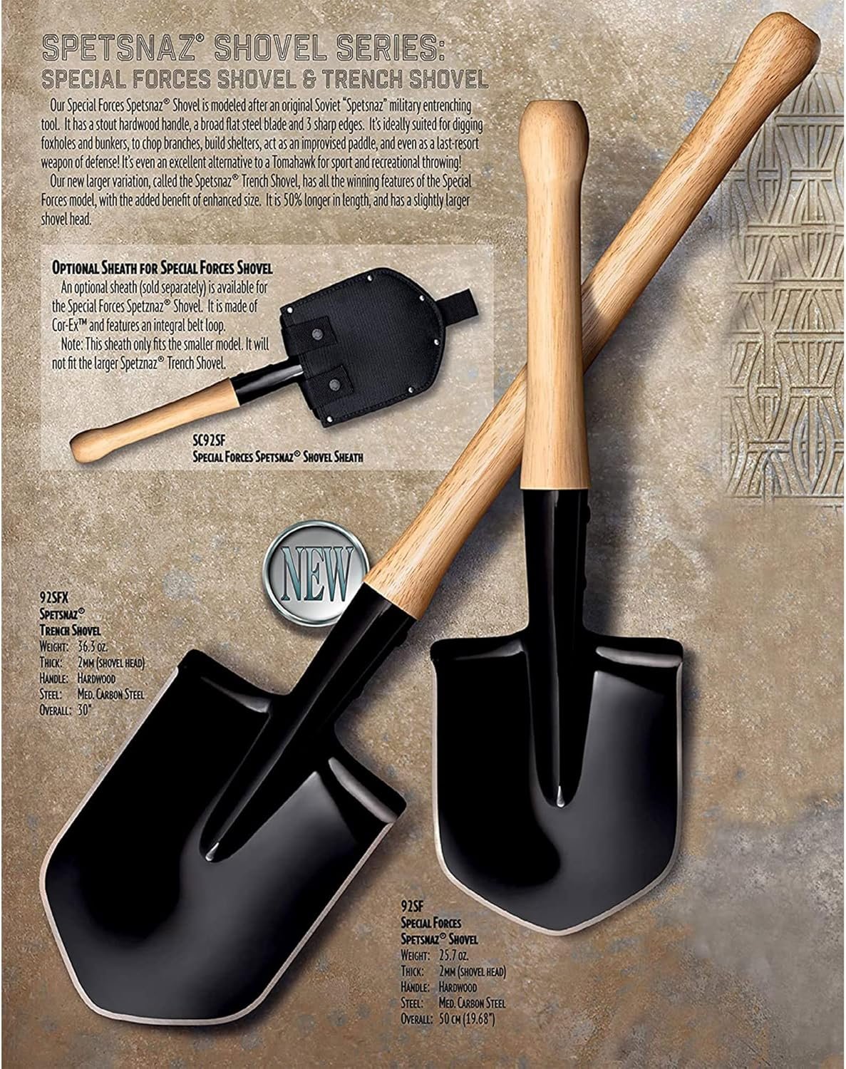 Cold Steel Special Forces 19-11/16" (overall) shovel (NO sheath)