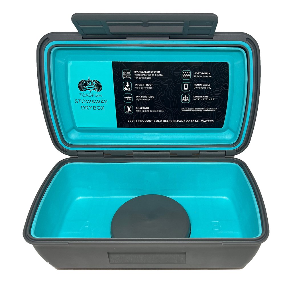 Toadfish Stowaway Dry Box – Smart Grip & Cell Phone Tray