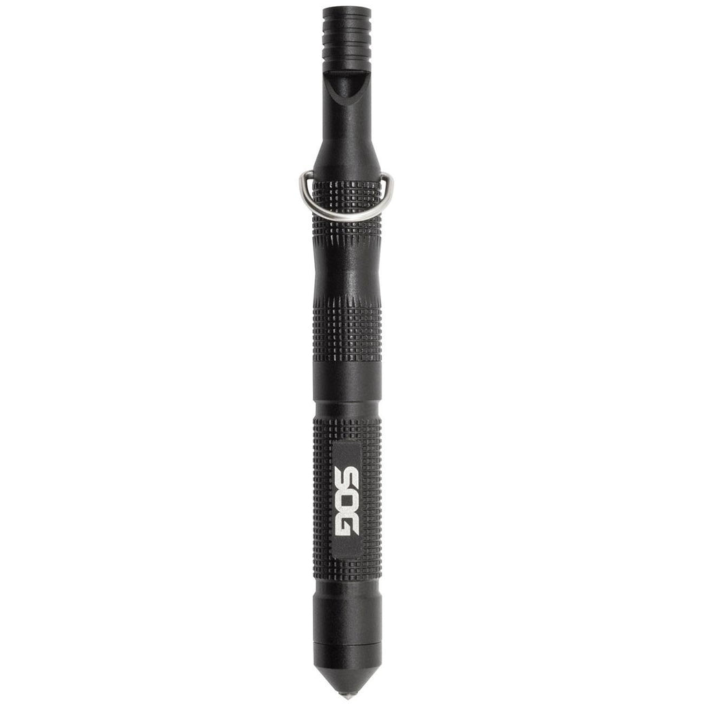 SOG Flint with Safety Whistle Fire Starter Tinder Compartment and Carbide Glass Breaker 4.3" Over