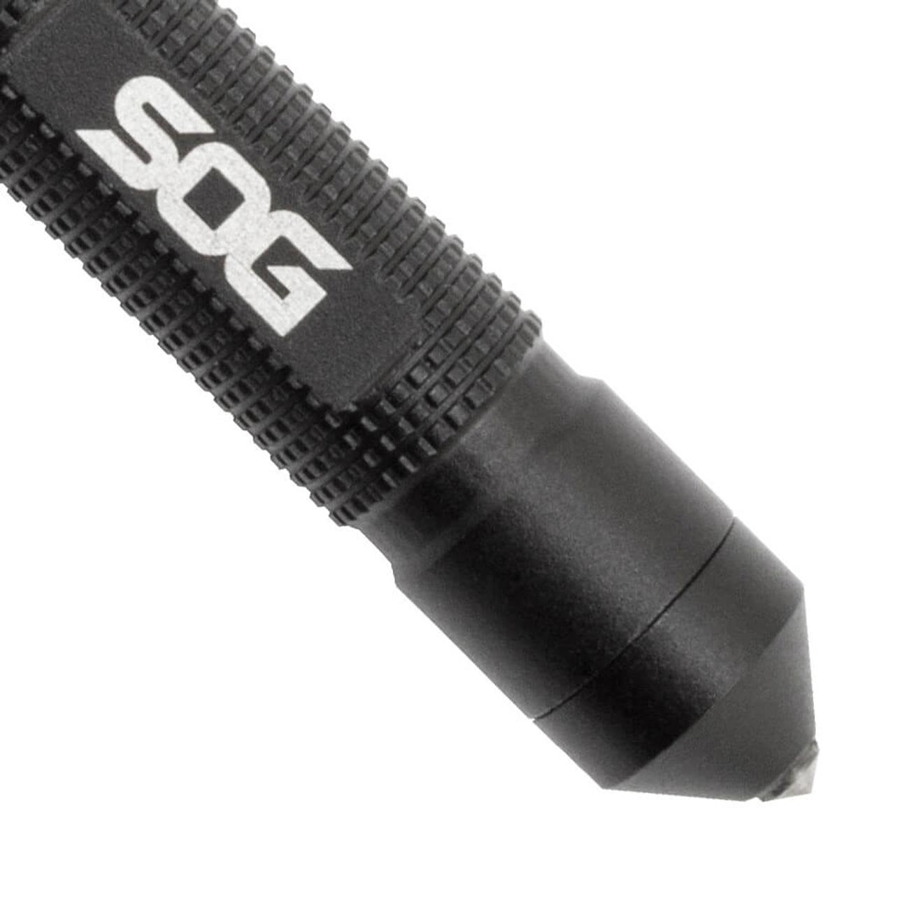 SOG Flint with Safety Whistle Fire Starter Tinder Compartment and Carbide Glass Breaker 4.3" Over