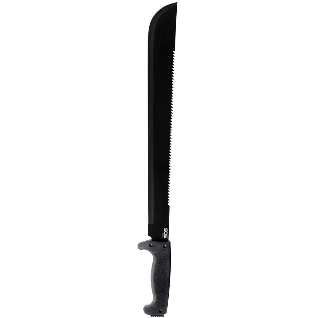 SOG SOGfari Sawback Machete 18" Carbon Steel Blade Kraton Handles