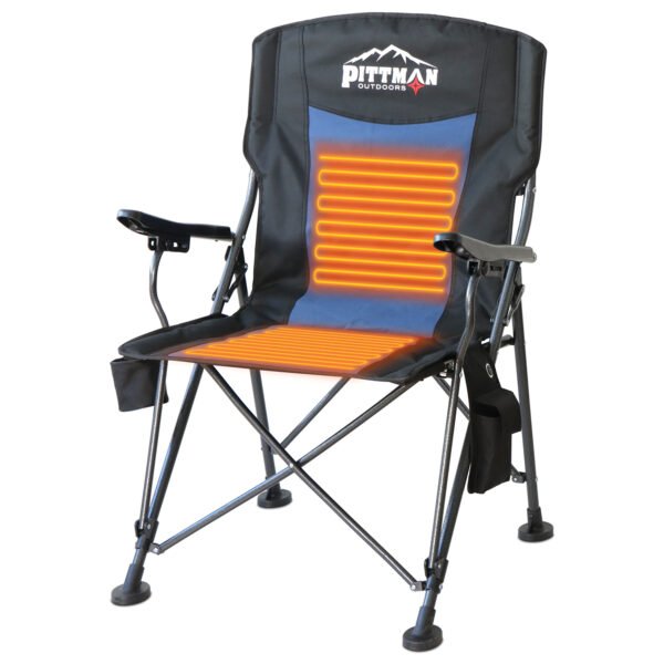 Pittman Outdoors Portable Heated Camping Chair – Dual Zone, USB Powered