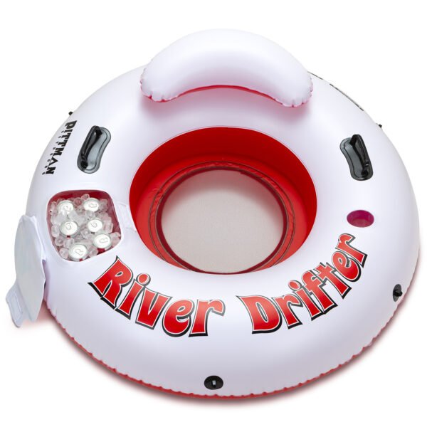 River Drifter 1-Person Inflatable Float Tube with Built-In Ice Chest – River & Pool Float