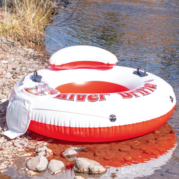 River Drifter 1-Person Inflatable Float Tube with Built-In Ice Chest – River & Pool Float
