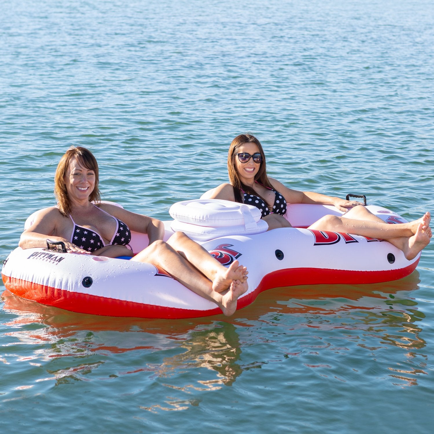 River Drifter 2-Person Inflatable River Float Tube – Floating Lounge with Ice Chest & Cup Holders