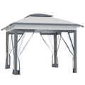 12' x 12' Pop-Up Gazebo Sun Shade û Adjustable with Mesh Netting (Gray)