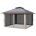 13' x 13' Pop-Up Gazebo û 2-Tier Instant Canopy with Carry Bag (Gray)