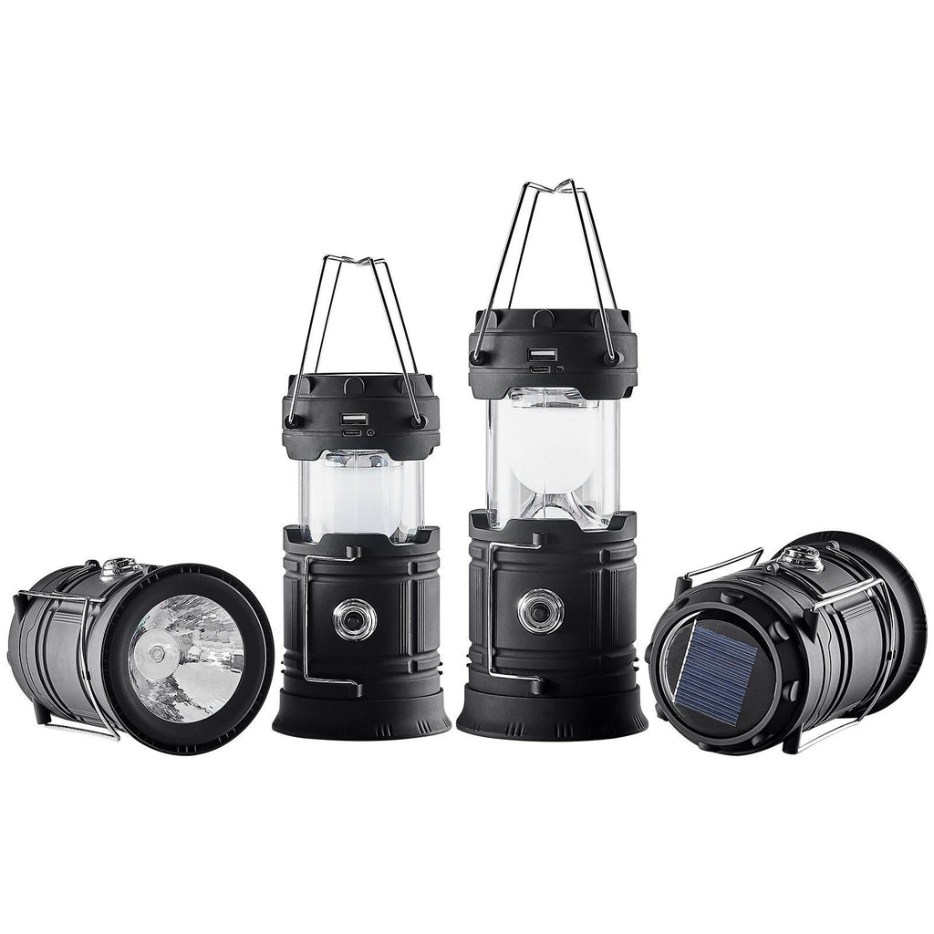 4-Pack Rechargeable LED Camping Lanterns – Collapsible Solar & USB-C Lanterns with Power Bank