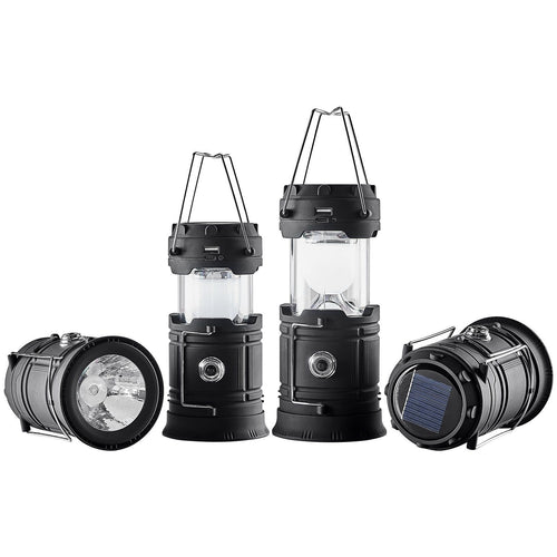 4-Pack Rechargeable LED Camping Lanterns – Collapsible Solar & USB-C Lanterns with Power Bank