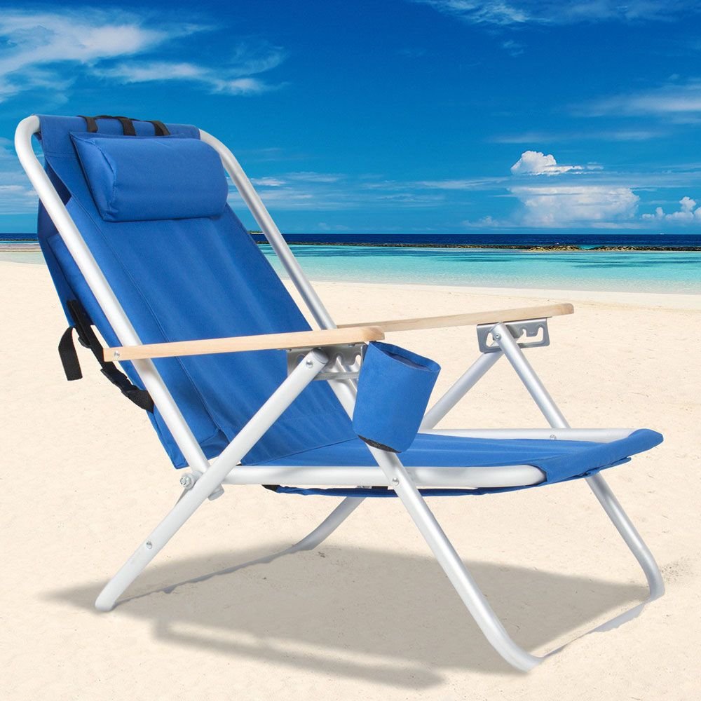 Backpack Beach Chair û Folding Portable Camping Chair (Blue)