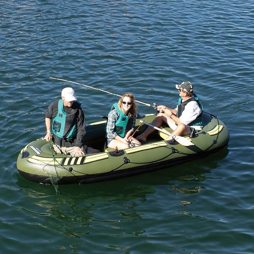 Solstice Outdoorsman 1200 Inflatable Fishing Boat – 6-Person Heavy-Duty Recreational Fishing Raft