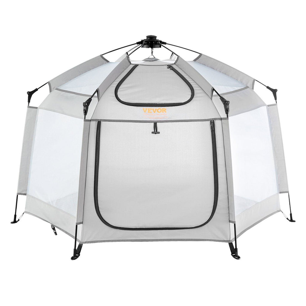 VEVOR Baby Playpen with Canopy – Portable, Foldable Pop-Up Toddler Play Yard with 3 Sun-Shades & Travel Bag, 59.8"x59.8"