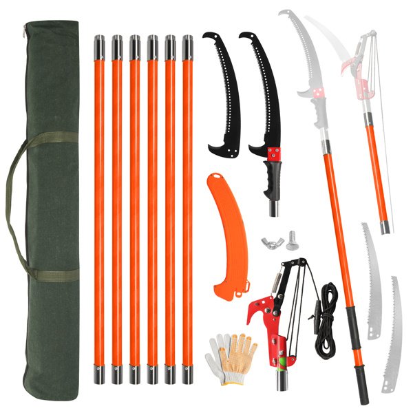 26ft Manual Pole Saw – Lightweight Tree Trimmer with Sharp Steel Blade for High Trees & Shrubs