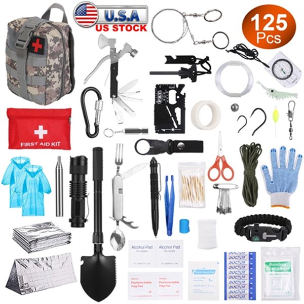 125-in-1 Survival Kit – Tactical Gear, First Aid & Tools for Emergency & Outdoor Adventures