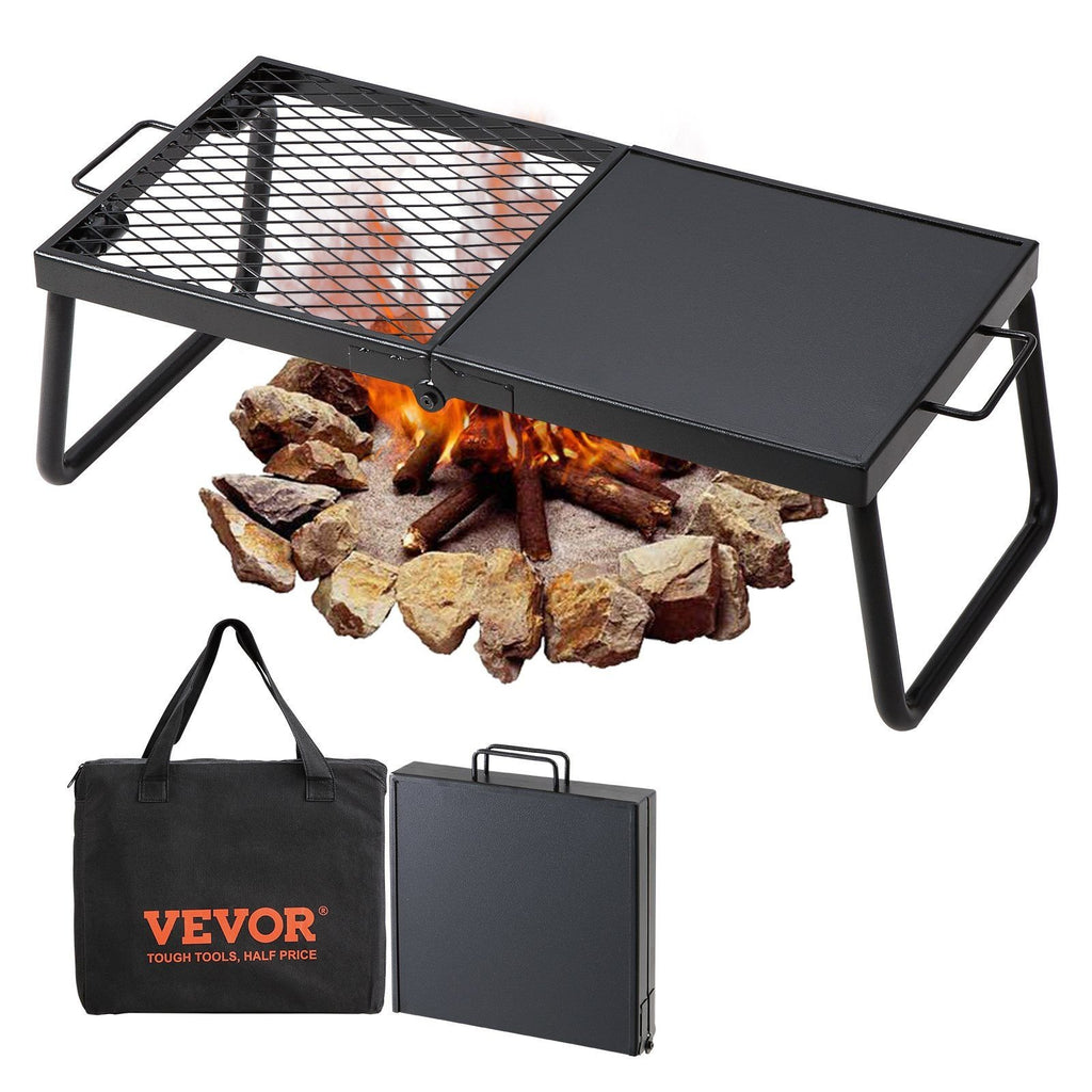 VEVOR Folding Campfire Grill – Heavy-Duty Steel Mesh, 22.4", Portable with Legs & Carry Bag