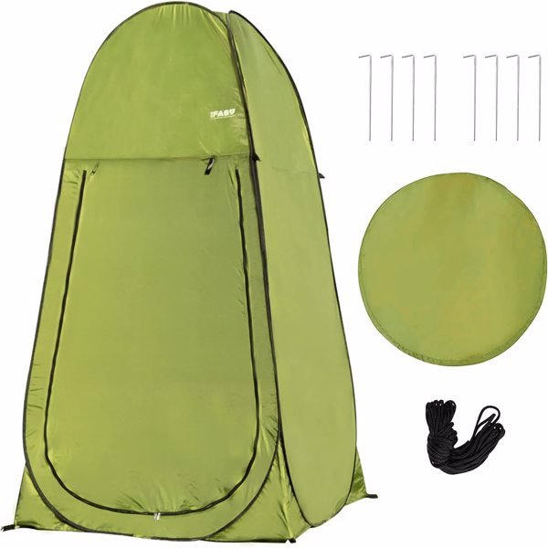 7FT Instant Pop-Up Camping Shower & Privacy Tent – Portable Toilet & Dressing Shelter for Outdoor, Beach, Fishing