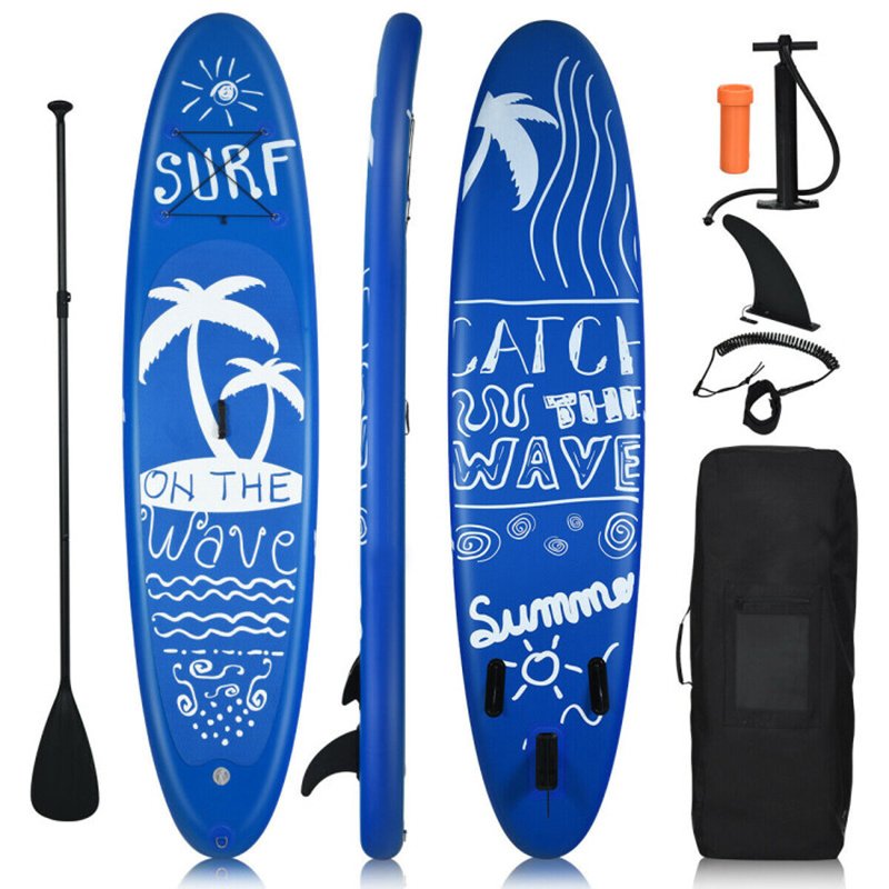 Inflatable Stand Up Paddle Board – Adjustable SUP with Paddle, Pump, Backpack & Safety Leash (Blue)