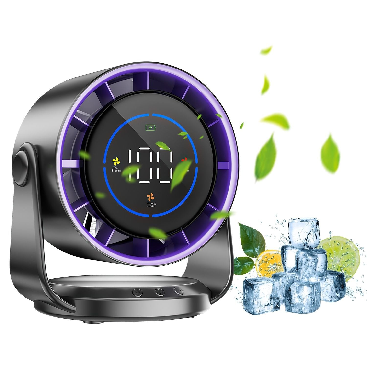 100-Speed Rechargeable Desk & Wall Fan – Mini Quiet Fan with 120° Tilt for Home, Office & Travel