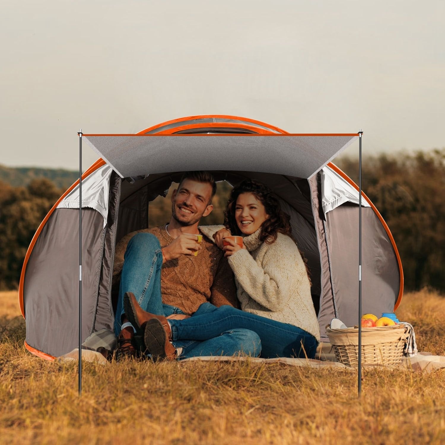 5-8 Person Pop Up Tent - Khaki