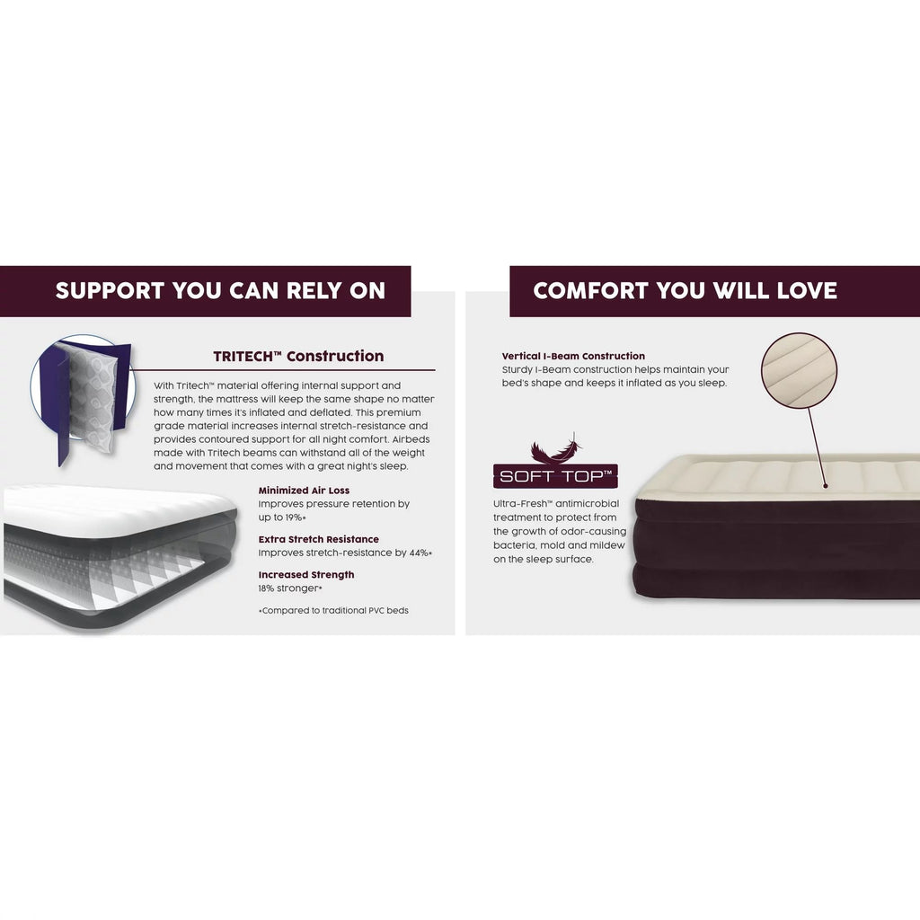 20" Queen Air Mattress with Built-in Pump