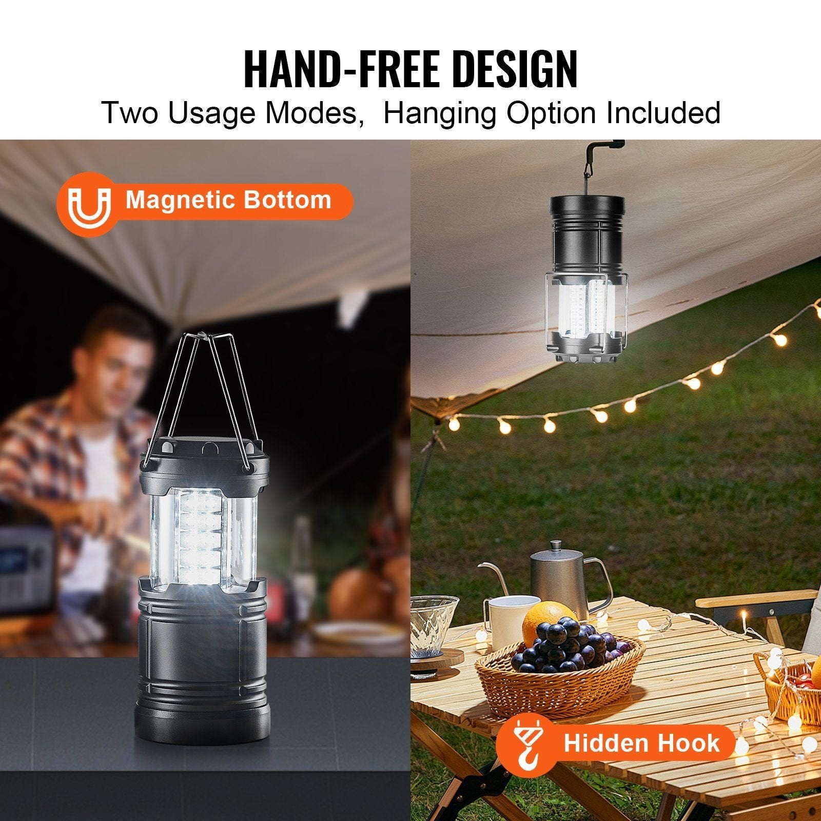 VEVOR Collapsible LED Camping Lanterns û Battery Powered (4-Set)