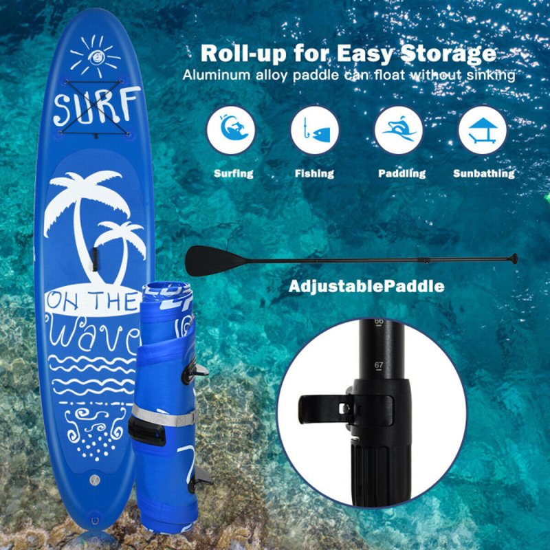 Inflatable Stand Up Paddle Board – Adjustable SUP with Paddle, Pump, Backpack & Safety Leash (Blue)