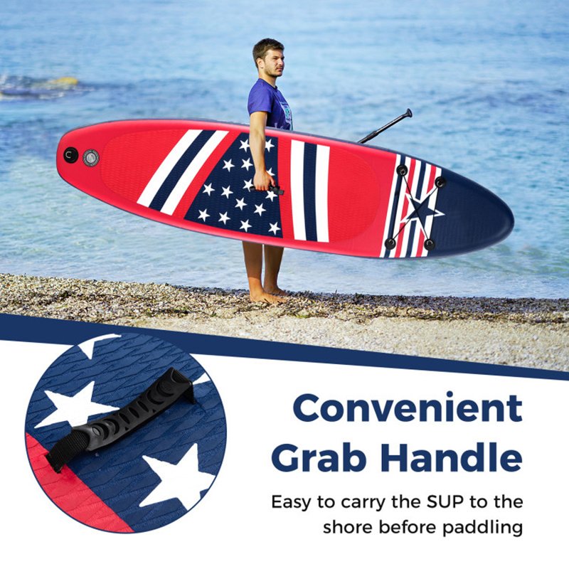 Inflatable Stand Up Paddle Board – 10' All-Around SUP with Adjustable Paddle, Removable Fin & Backpack