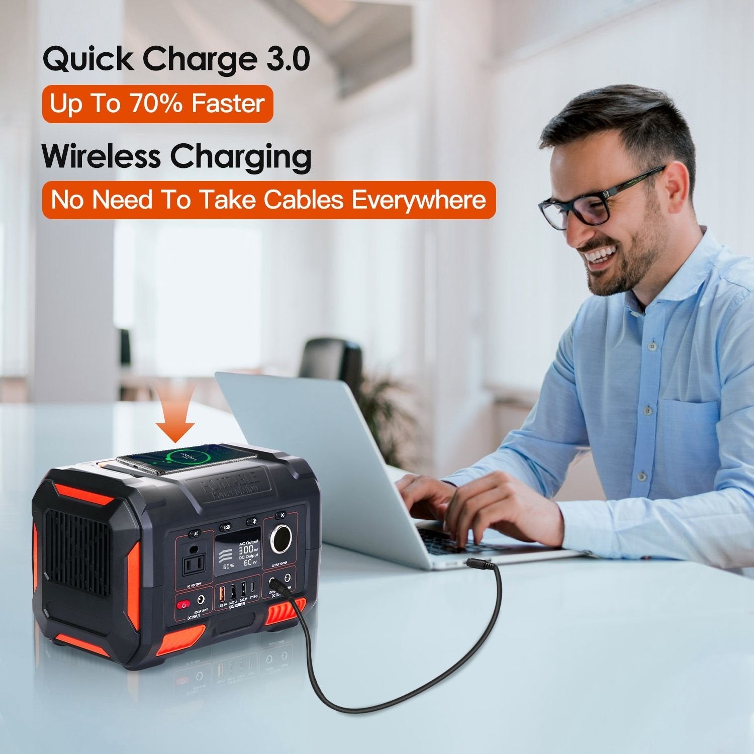 300W Portable Power Station, Solar Generator