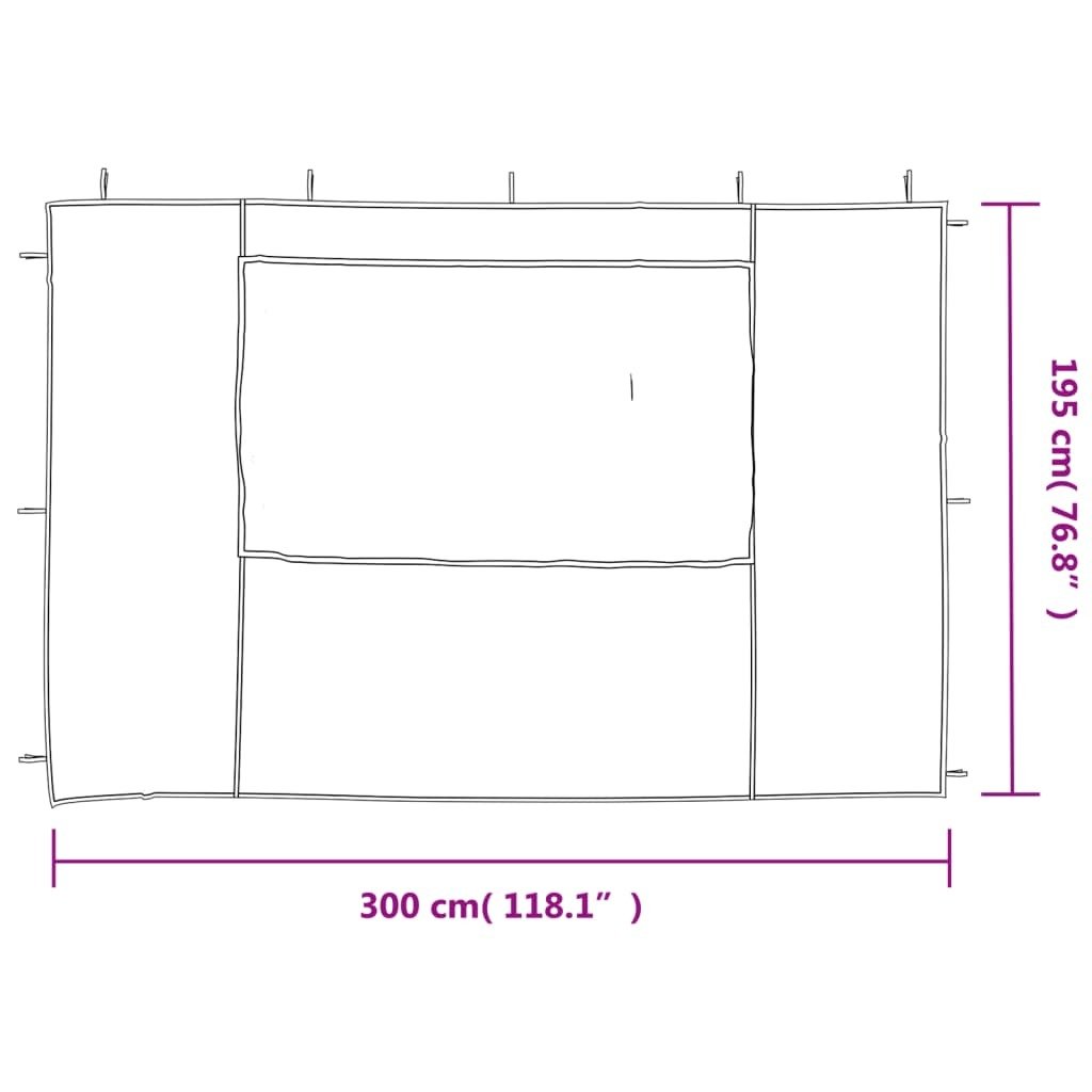 Party Tent Sidewall 2 pcs with Window PE