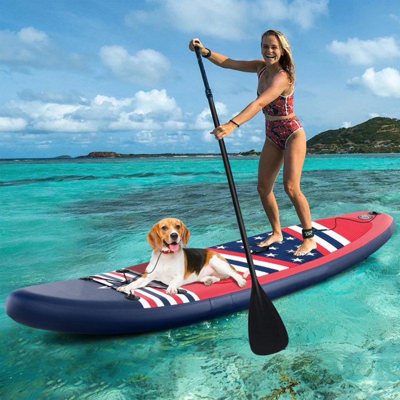 Inflatable Stand Up Paddle Board – 10' All-Around SUP with Adjustable Paddle, Removable Fin & Backpack