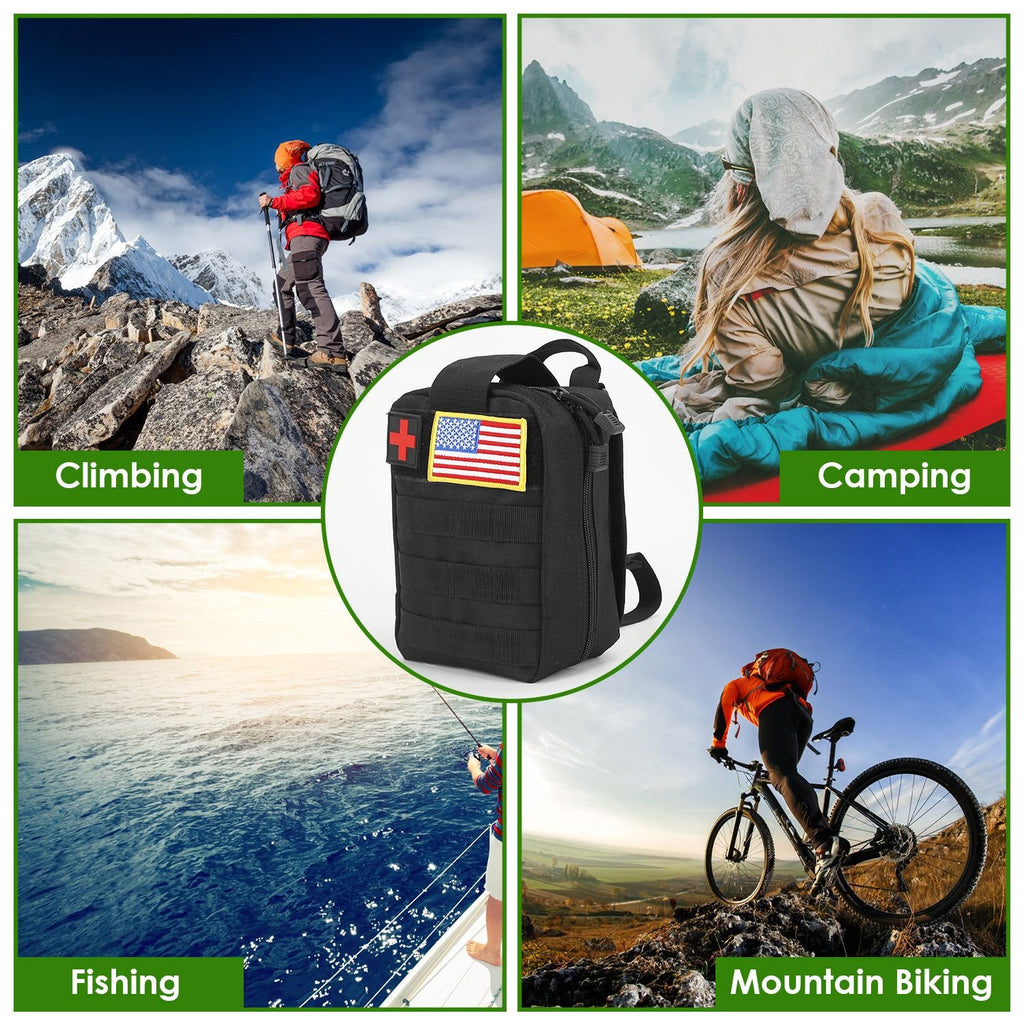47-Pc Emergency Survival Kit – EDC Gear, First Aid & Tools with Pouch for Outdoor Adventures