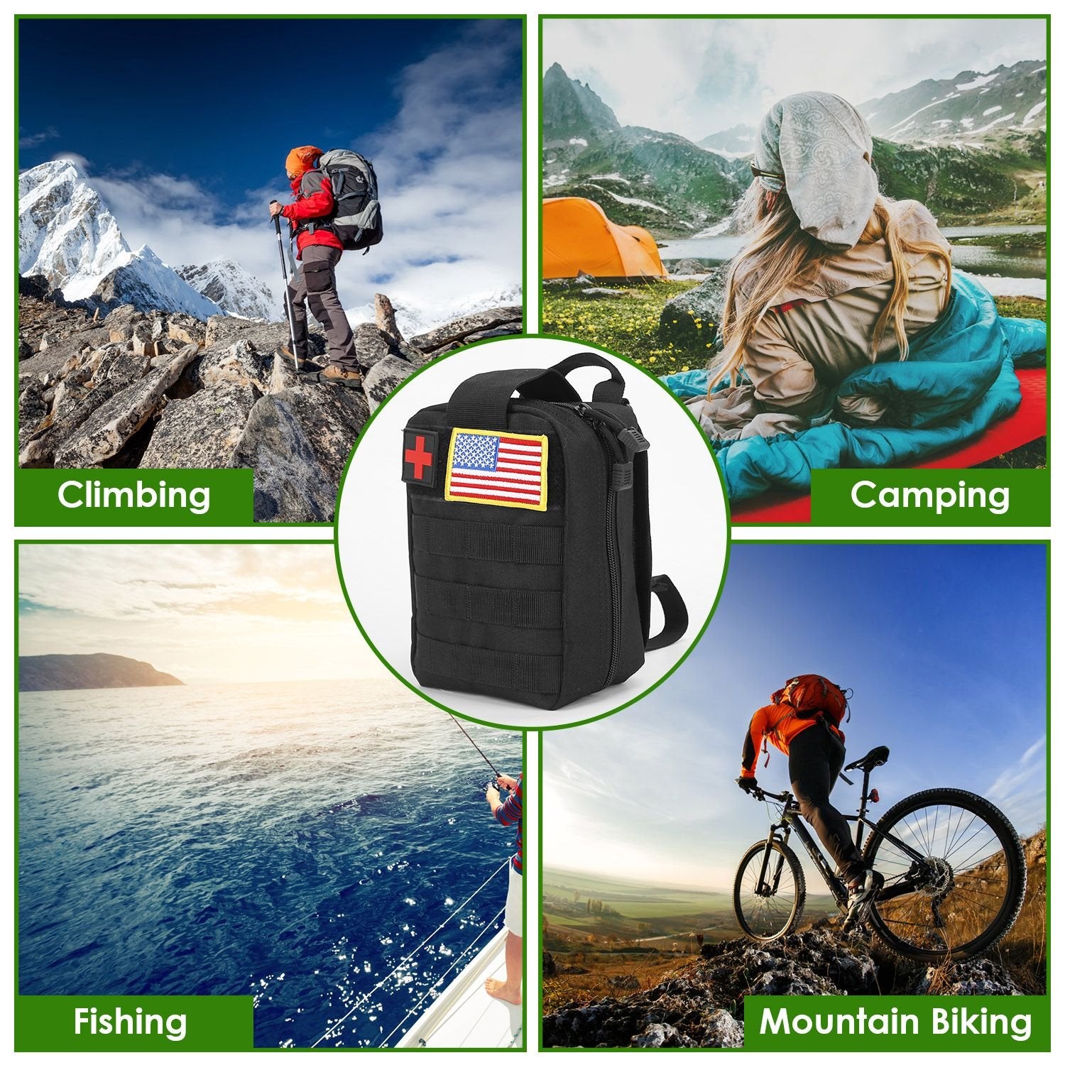 47-Pc Emergency Survival Kit – EDC Gear, First Aid & Tools with Pouch for Outdoor Adventures