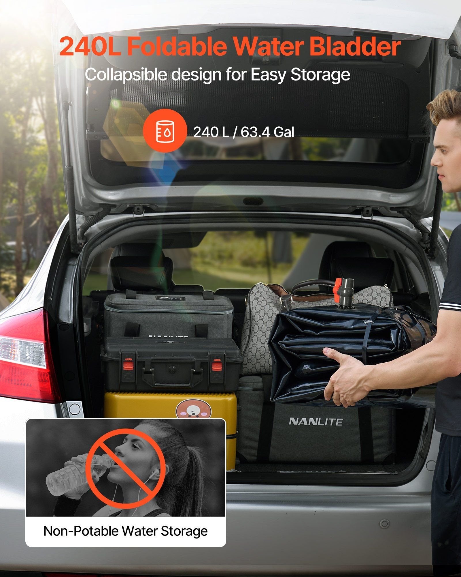 63.4-Gallon Water Storage Bladder û Collapsible 1000D PVC Tank