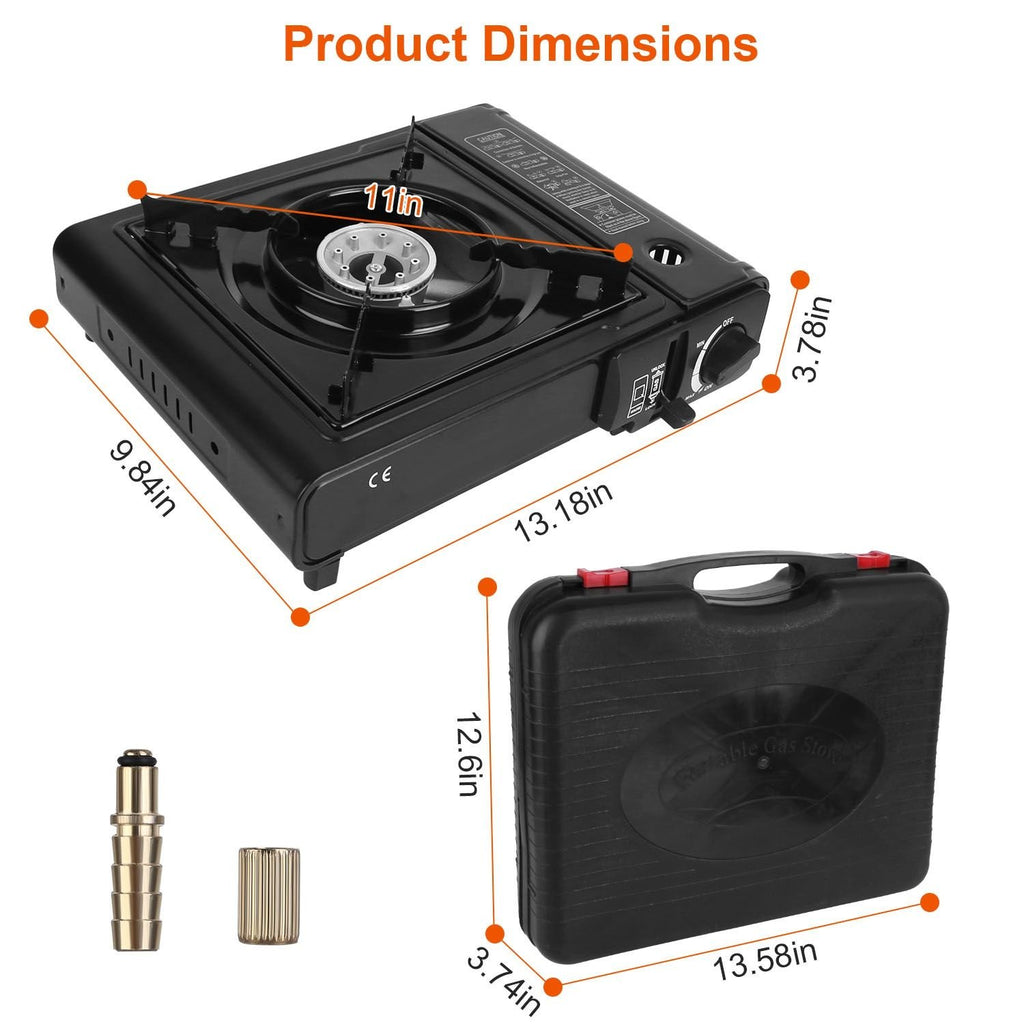 3300W Portable Camping Stove û Dual Fuel Single Burner with Piezo Ignition