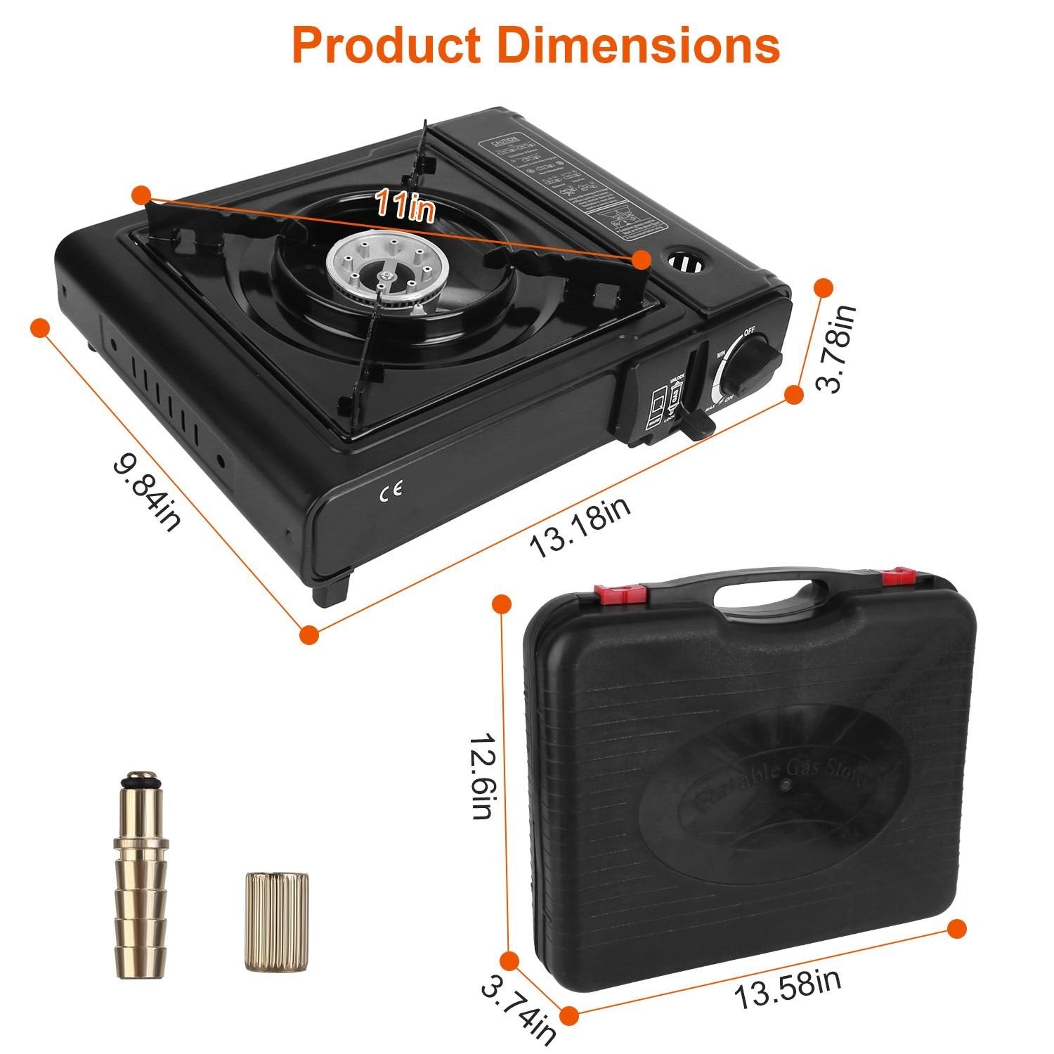 3300W Portable Camping Stove û Dual Fuel Single Burner with Piezo Ignition