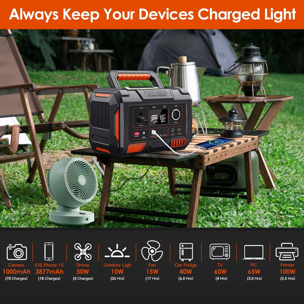 300W Portable Power Station, Solar Generator