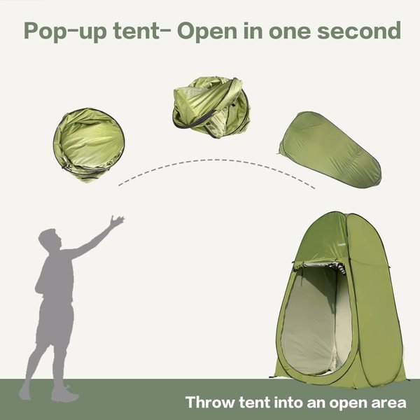 7FT Instant Pop-Up Camping Shower & Privacy Tent – Portable Toilet & Dressing Shelter for Outdoor, Beach, Fishing