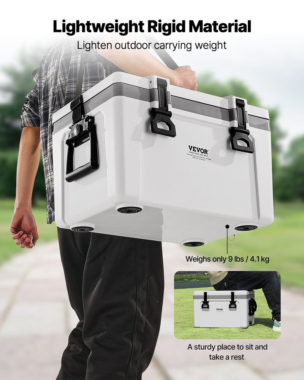26 QT Portable Insulated Hard Cooler û 38-Can Capacity with Carry Handles & Strap